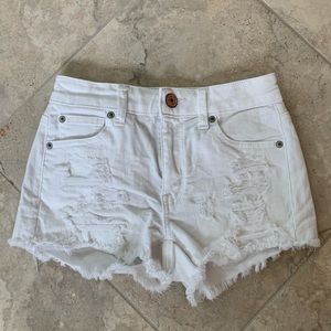 White Jean Shorts